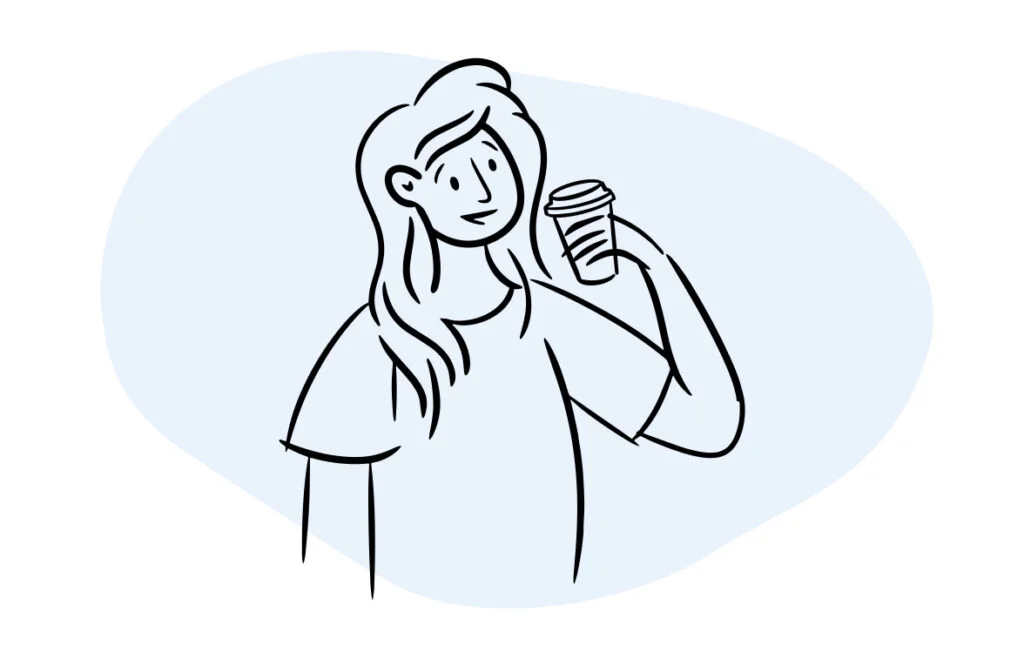 Person drinking coffee