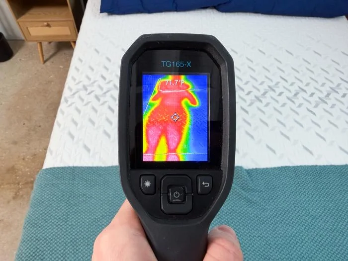 thermal imaging of the nectar classic memory foam mattress after being rested on