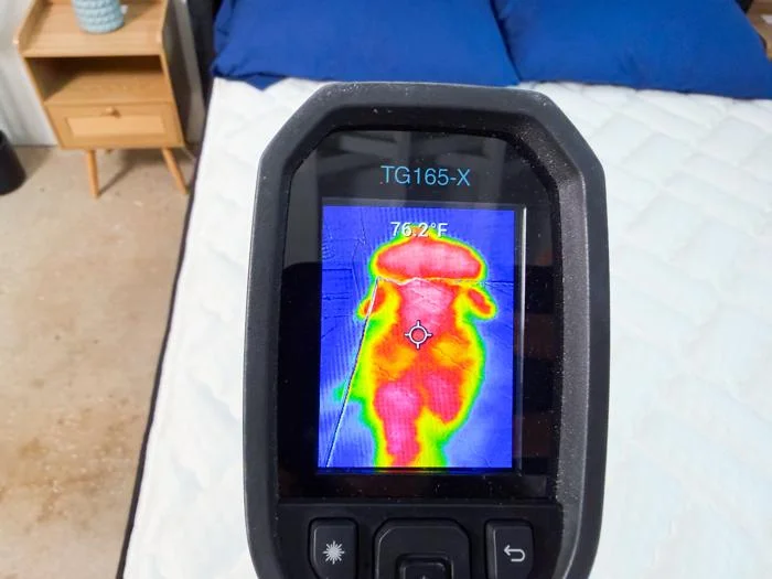 thermal imaging of the titan core plus mattress after being rested on 2