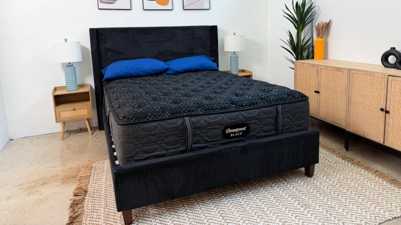 angled view of the beautyrest black mattress 3