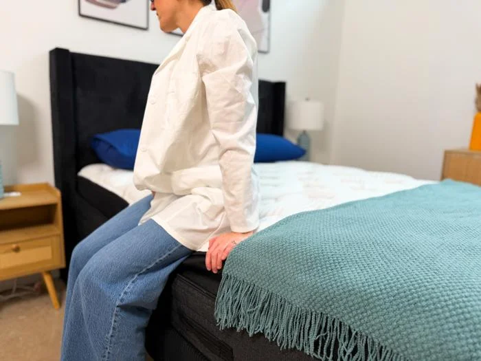 seated edge support test on the nolah evolution luxury firm 2